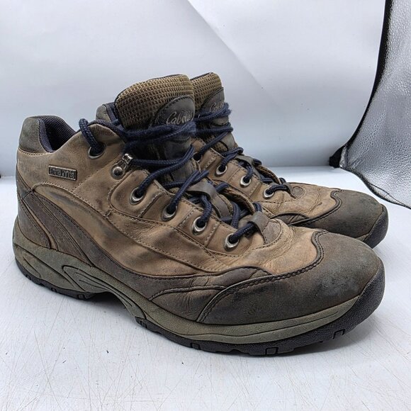 Cabelas Mens Size 10 B Brown Waterproof Leather Hiking Boots Outdoors Hiking - Picture 1 of 14